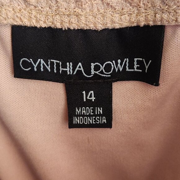 Cynthia Rowley Neutral Beige Stretch Lace Spaghetti Strap Maxi Dress Size 14 - Picture 5 of 6